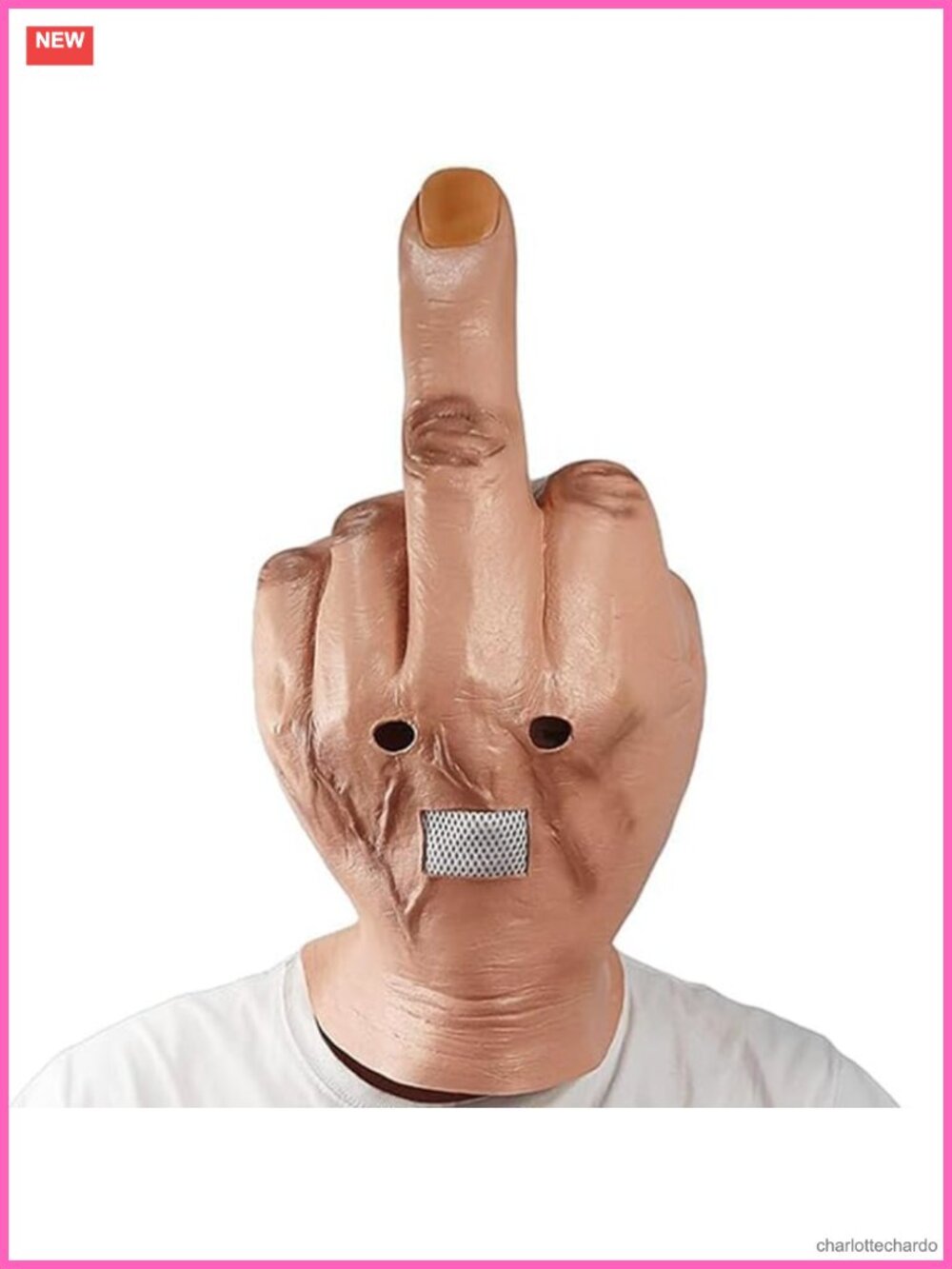 Latex Middle Finger Full Head Mask Halloween Costume Prop Adult